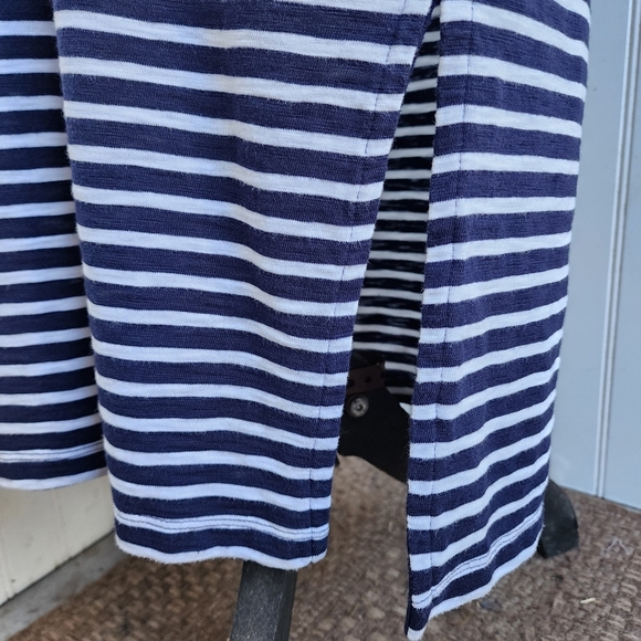 Gap Navy Blue White Stripe Knit Stretch Maxi Dress Shirt Long Dress Sleeveless S - Picture 6 of 14